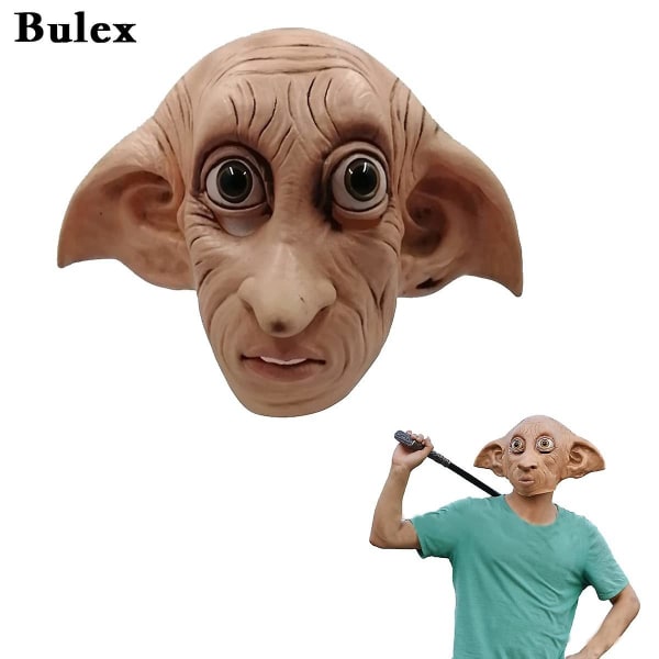 Cafele Cosplay Dobby Elfin Latexmask Djurstil Halloween Skräckmask Karnevalsdräkt Helansiktsrekvisita