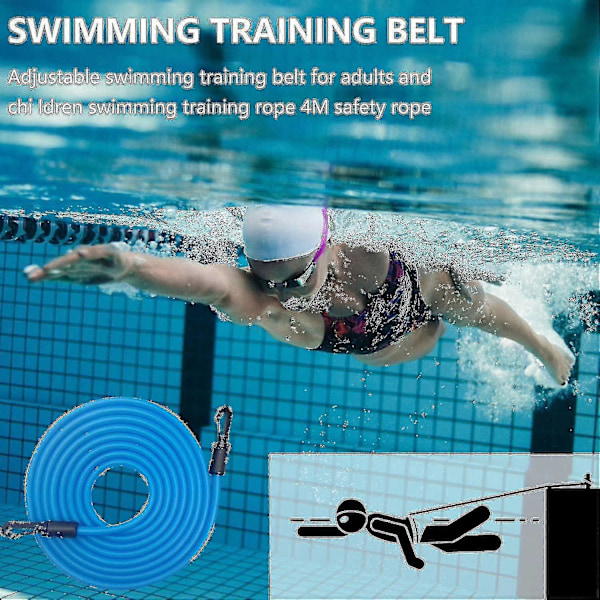 4m Pool Swim Band Justerbart Simträningsbälte Simmotståndsband För Barn Vuxna