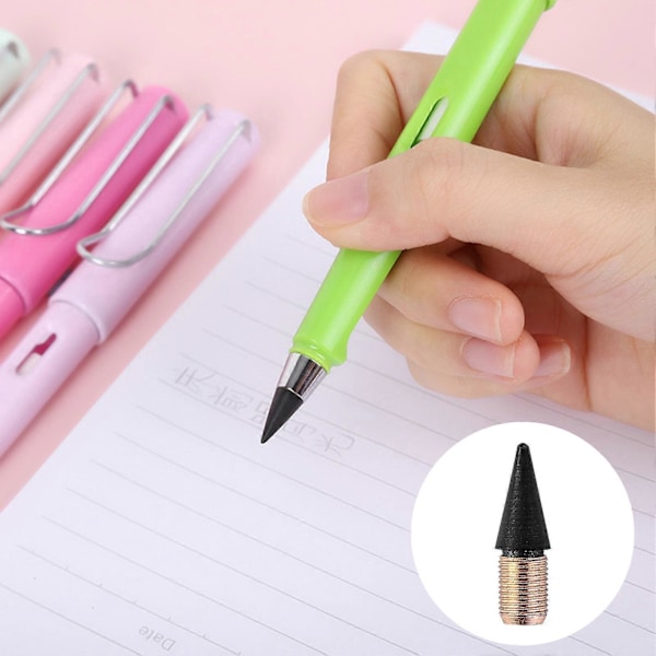 50 stk. Uendelig Blyant Grafit Nib Blækfri Blyant Udskiftelig Refill Evigheds Blyanter Udskiftningshoved til Skrivning Tegning Kontor Skoleartikler