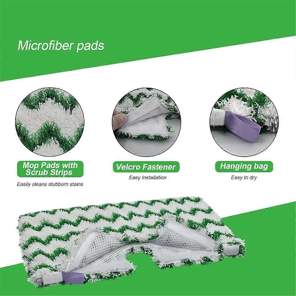 4 st Ångmopp Ersättningsdynor för S3500-serien S3501 S3601 S3501S S3601C Ångmopp Mikrofiber Skrubbmoppdynor