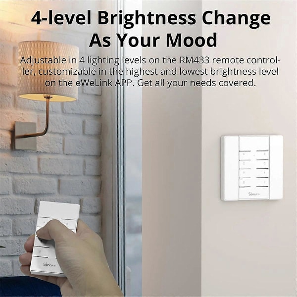 Smart Dimmer med RM433R2 Fjärrkontroll Fjärrtimer Strömbrytare Stöd Alexa Röst Dimmer