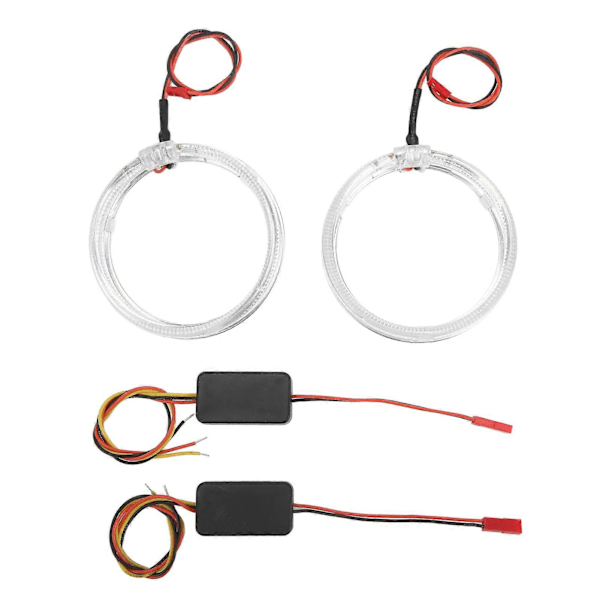 Par 9?36V LED Änglaögon Strålkastare Blinkerslampa Halo Ringar Vit Amber Dubbelfärg Dekorativ för Bil 95mm/3.74in