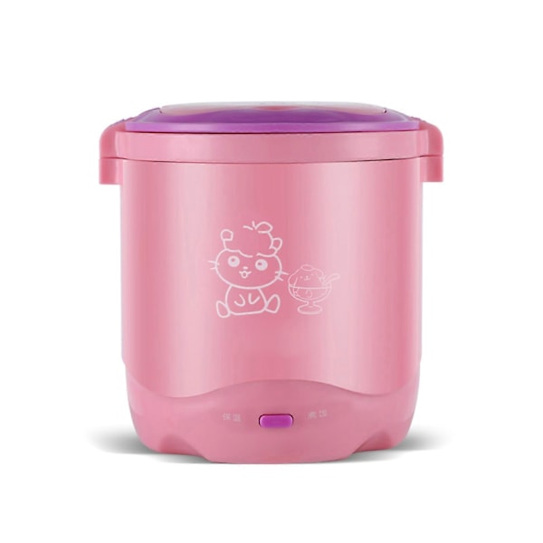 1.2L Mini Ris Koker Portabel Rese Ris Koker Multi Koker för Soppor Grytor Havregrynsgröt Rosa 160st