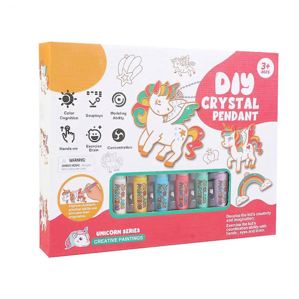 2023 DIY Kristallmålningsset för pyssel, DIY Kristall Diamantmålning Pysselset för Barn, Present Unicorn