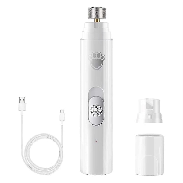 Sähköinen koiran kynsienhiomakone kiillotuspyörällä LED-valolla, lemmikkieläinten kynsileikkuri, USB ladattava, 2-nopeuksinen lemmikkieläinten kynsien trimmeri