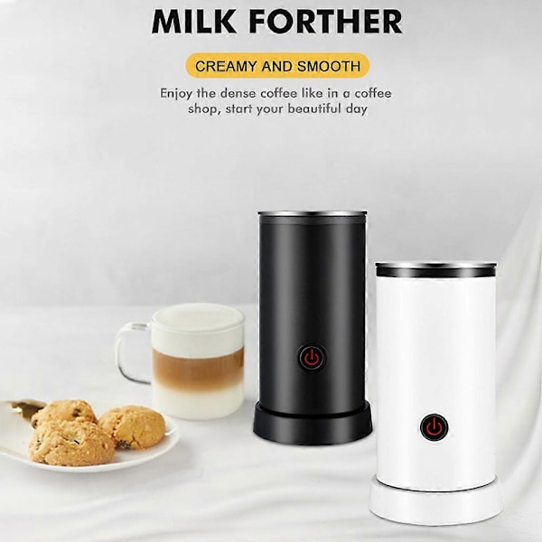 Elektrisk mjölkskummare 4-i-1 600W 240ml/8.12oz Varm och kall mjölkskummare Tyst drift Halkfri mjölkångare i rostfritt stål för Latte Cappuccino