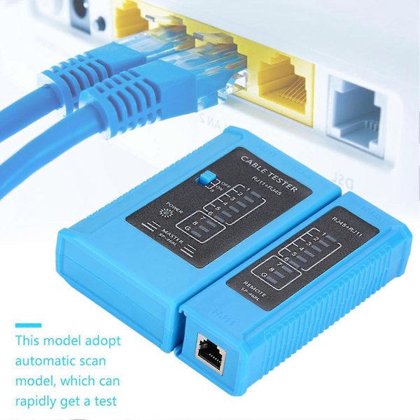 RJ45 og RJ11 Nettverkskabeltester Ethernet LAN Nettverk Testverktøy