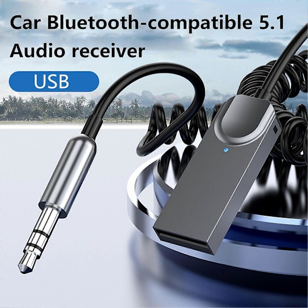 Bil Bluetooth-kompatibel 5.1 Adapter Bil Bluetooth-kompatibel Modtager USB Bil Bluetooth-kompatibel Audio Modtager 3.5 AUX Audio Kabel