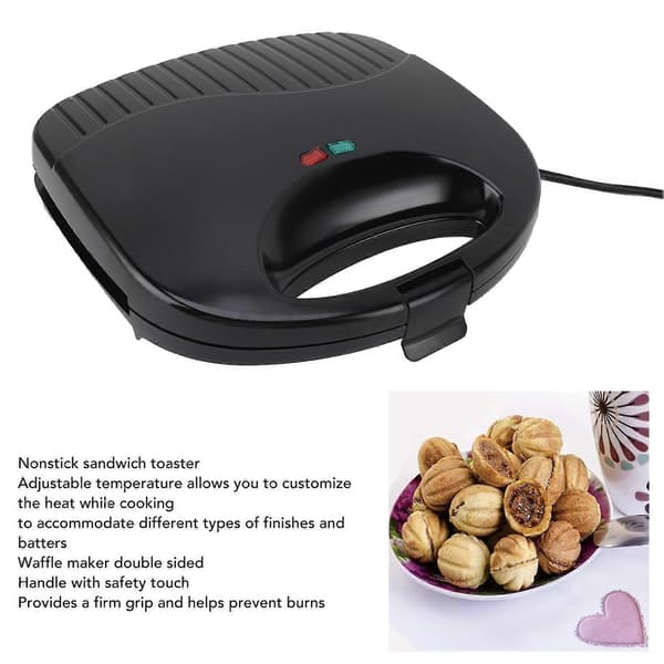Mini Våffeljärn Dubbelsidigt Temperaturjusterbart Multifunktionellt BPA-fritt Non-stick Våffeljärn