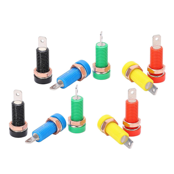 10 stk Bananplugger Messing ABS Materiale Maks. 24A Strøm 4mm/0.2in Hull Isolasjonsmotstand Sokkel Hunnkontakt