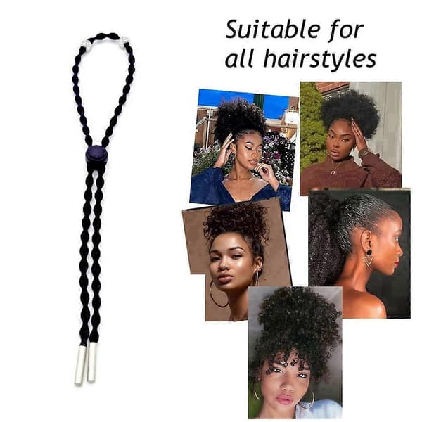 10 stk. Justerbar Længde Afro Puff Hestehale Elastikker Hårelastikker til Tykt Hår Hår Scrunchies Hårtilbehør til Sorte Kvinder
