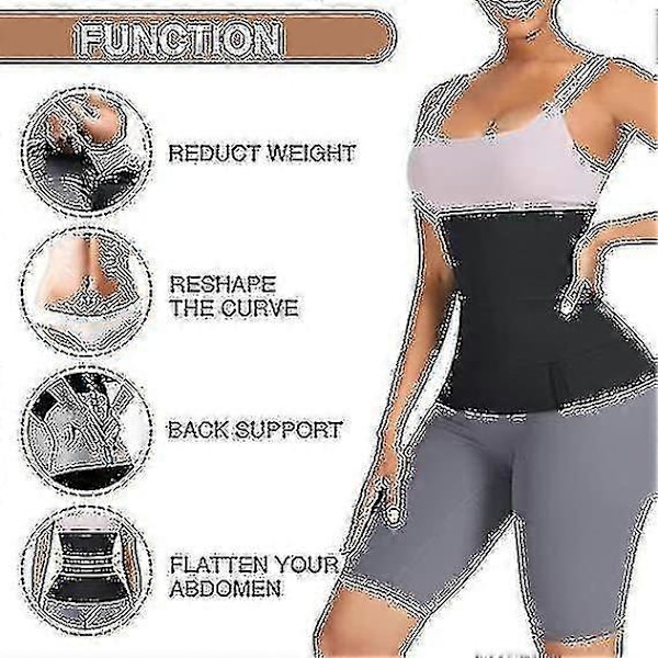 Midjetränare för kvinnor Snatch Bandage Mage Svett Wrap Plus Size Tränings Midjetrimmer för Gym Sport 4M