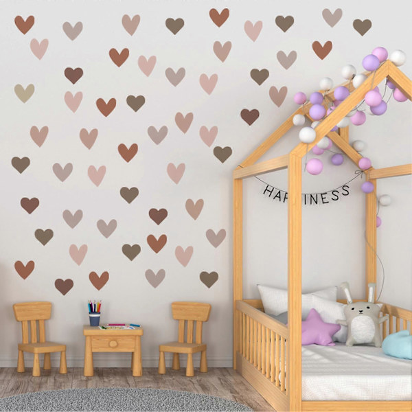 6 kpl Seinätarra Irrotettava Boho-tyylinen Luova Sydänmuotoinen Seinämaalaus Kodin Sisustus