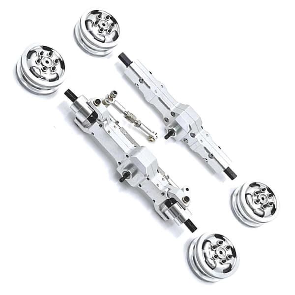 For C74 1/10 RC Bil Reservedeler Metall Oppgradering Aksel Servo Sete Hjulnav Drivaksel Sølv
