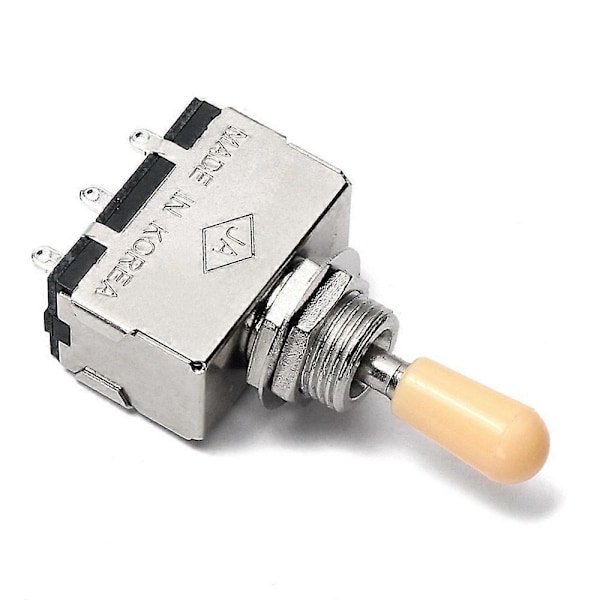 Solid Knappaxel Box-stil för SG 3-vägs Pickup Selector Toggle Switch, beige Spets