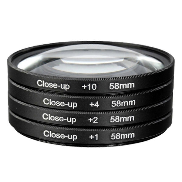 Universaali Kamera Makro +1+2+4+10 Lähikuva Linssisuodatin 4-in-1 Lähikuva Linssi 58mm Sopii Useille Kameroille