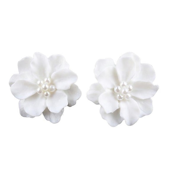 Eleganta Resinblommor Faux Örhängen Dejting Party Smycken