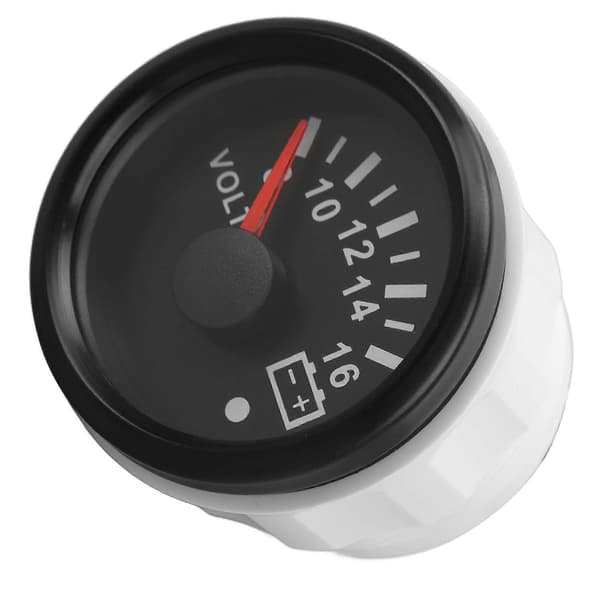 52MM Båd Voltmeter DC9 til 32V Pointer Spændingsmåler med Farverig Baggrundsbelysning til RV'er Yachts Fiskebåde Skibe Sort Plade Sort Dæksel