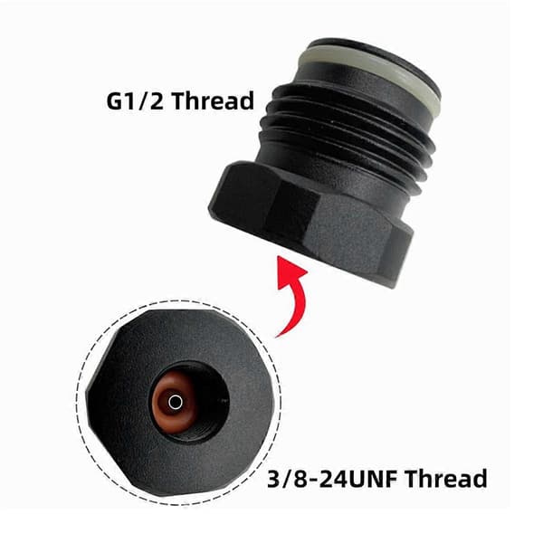 Co2 Cylinder 3/8-24UNF Gevind til Tank Gevind G1/2-14 Konverter Adapter