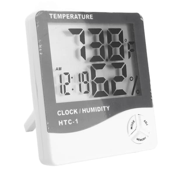 Inomhustermometer Hög Noggrannhet med Stor Skärm Väckarklocka Funktion Digital Hygrometer för Hem Sovrum