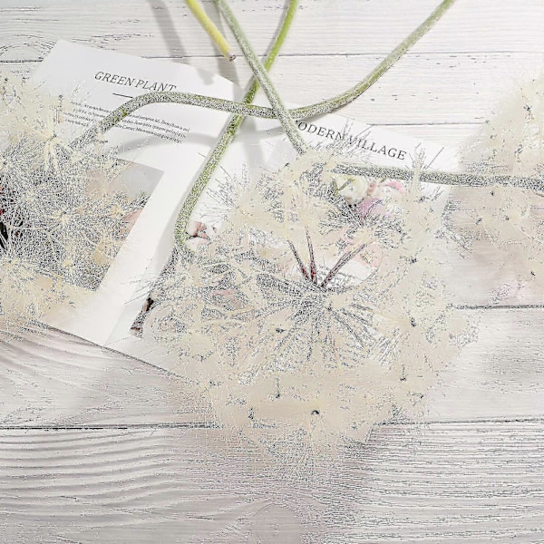 Keinotekoinen valkoinen kukka voikukan oksa DIY puutarhahäät juhlat kotipuutarhan koristelu