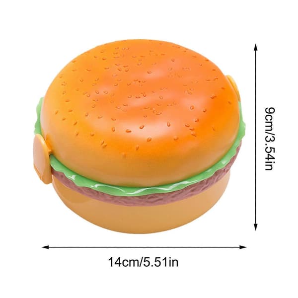 Dobbel hamburger bento matboks i plast, oppbevaring av matbeholdere