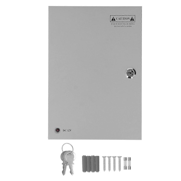DC Strømforsyningsboks 18 Kanal CCTV Kamera Strømforsyning med Metalboks AC Stik Lås AC100V 220V Input DC12V Output 20A