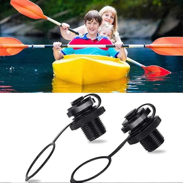 Luftventil for oppblåsbar båt, 4 STK Erstatningshetter og Spiral Luftplugger for Oppblåsing, Passer til Oppblåsbar Flåte, Båt, Kajakk