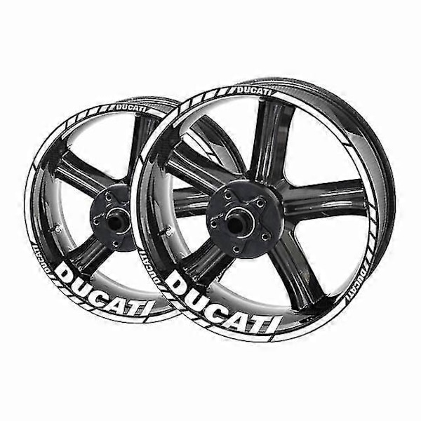 Reflekterande Fälgdekaler med Ducati Logotyp White