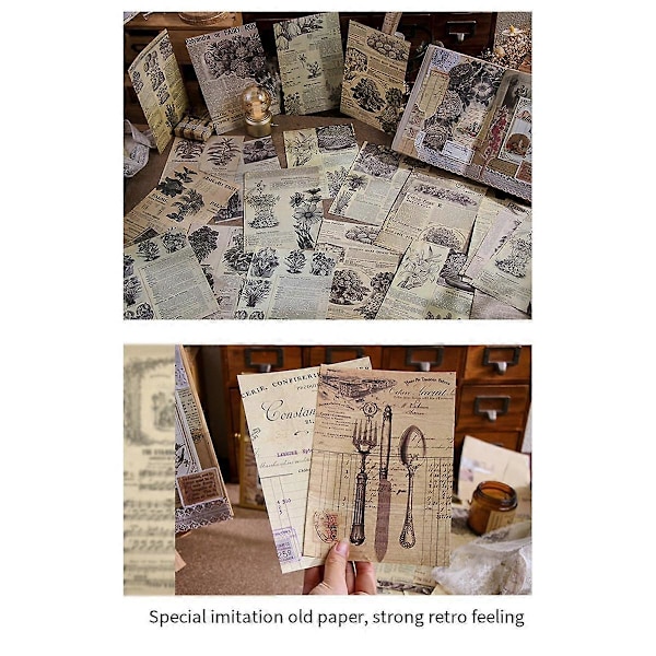 Retro Handbok Materialbok DIY Basmaterialpaket Retro Inspirationsserie Retro Handbok Dekorativt Bakgrundspapper, E