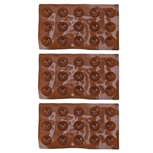 3 stk 15 Hull Silikonform Sjokoladebomber Form Halvkule Bakeform for Kake Gelé Pudding