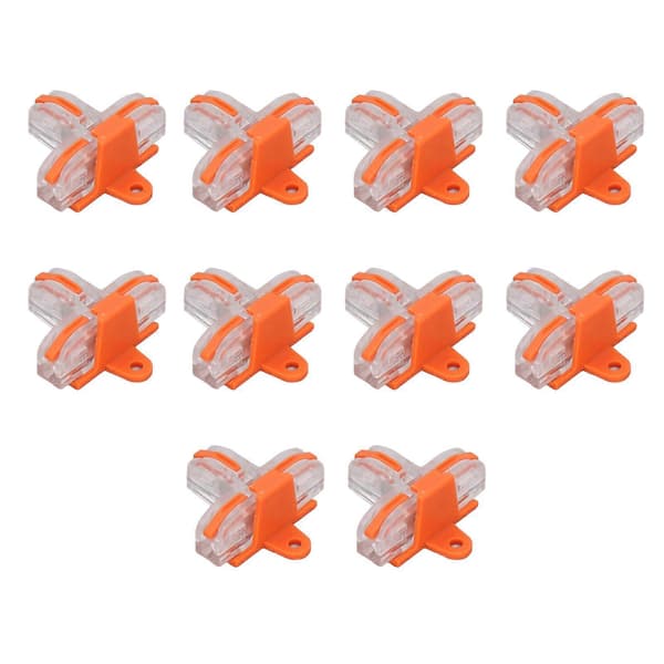 10 st Trådanslutningsset T-typ Koppar PC-skal Transparent Snabb skarv Terminalblock Orange