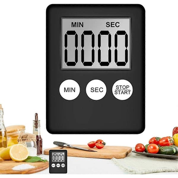 Digitalt Kjøkkentimer, Timer, Eggtimer, Egnet for Arbeid, Sportstimer, Spill, Koketimer, 2 Pakk Svart