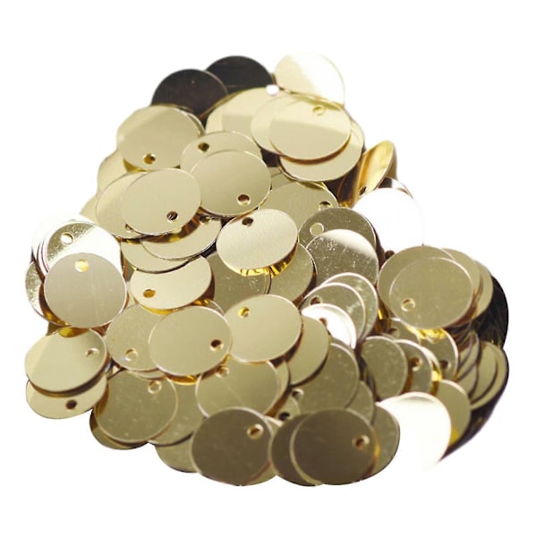 300 KPL PVC Askartelu Paljetit Litteät Pyöreät Paljetit DIY Koristeluun Vaatteiden Kirjontaan Light Gold