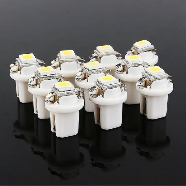 10 stk. T5 Bilmåler 5050 1SMD LED Speedo Dashbord Side Lyspære 12V