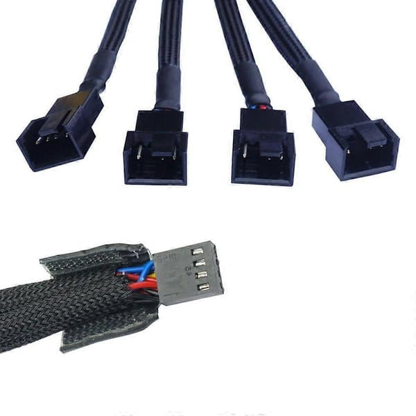 4-Pin Computer Køleblæser Adapterkabel 4-i-1 Computer CPU Blæser Adapterkabel Computer Køler Patch Cord Køleblæser Tilbehør