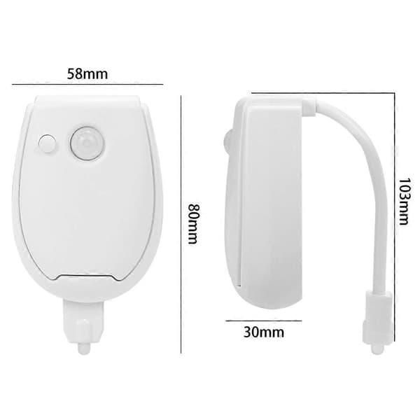 Sensor Toiletsæde Natlys Toiletlys Vandtæt Baggrundsbelysning til Toiletskål LED Lampe WC Toiletlys