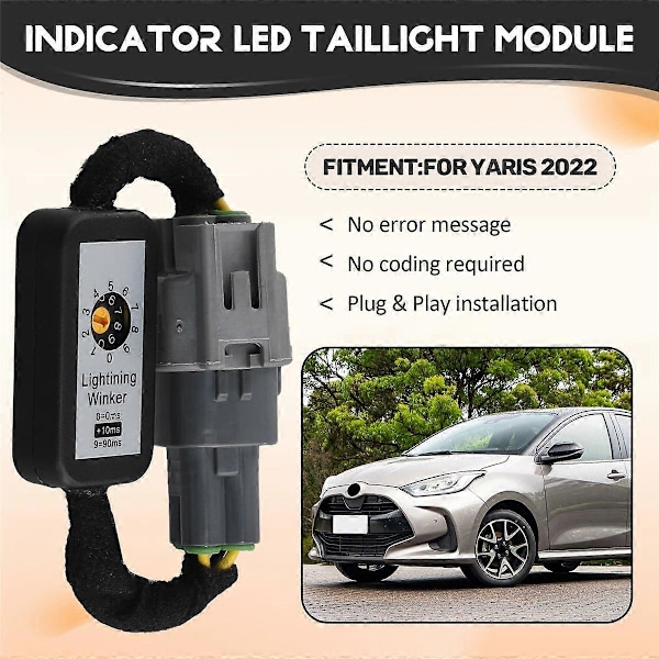 2x Dynamisk Blinklysindikator LED Baglygte Modul Passer til Yaris 2022