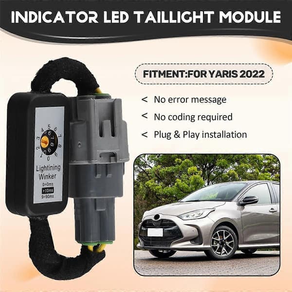 2x Dynamisk Blinklysindikator LED Baklykt Modul Passer for Yaris 2022