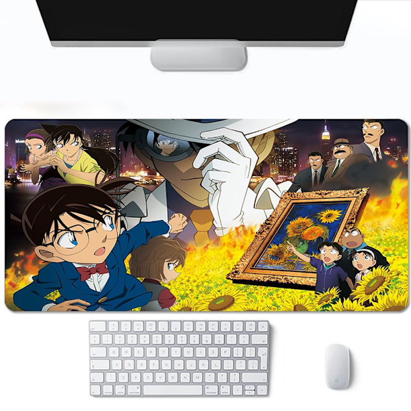 Anime Detektiv Conan Spelmatta Tillbehör Gamer Full Gummi Musmatta Matta 2mm Tjock Tangentbord Skrivbordsunderlägg A10 250x290x2mm