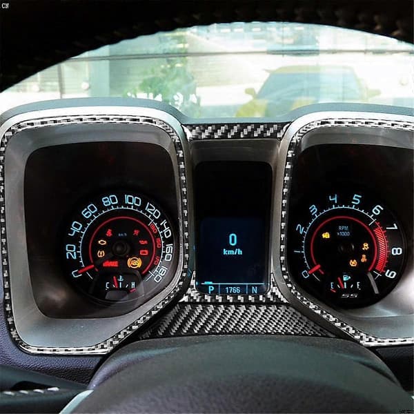 Kolfiber för 2010-2015 Instrumentbräda Hastighetsmätare Panelram Dash Trim Cover Interiörtillbehör
