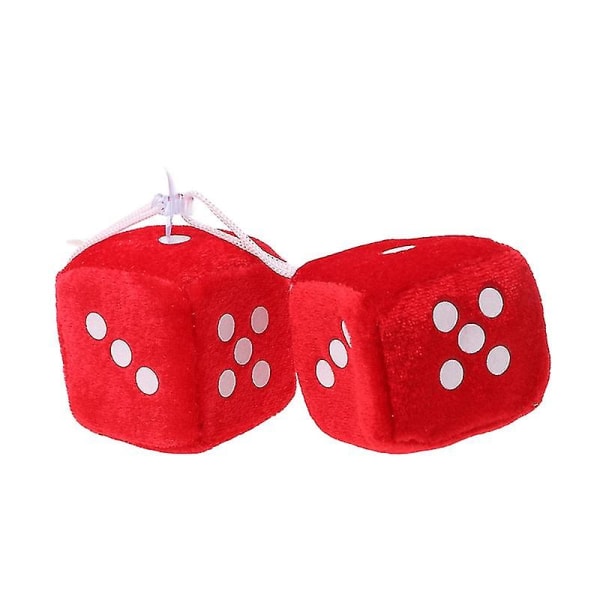 1 par Fuzzy Dice Polka Dot Hanger dekorativa tillbehör red