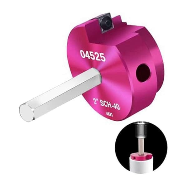 1 STK PVC Rørreamer 2 Tommer Blad, PVC Rørrensningsreamer med 3/8 Tommer Hex Skaft til Rørreparation Plan 40 PVC Rør