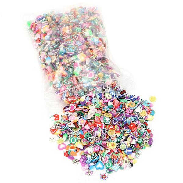 3000 stk. leireperler, glatte, lette, vanntette DIY leirefruktskiver for håndlaget dekorasjon