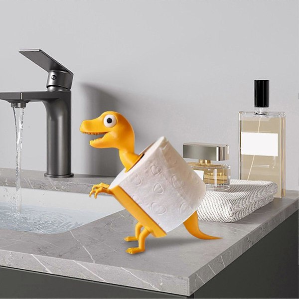 3D-printad dinosaurie toalettpappershållare, fristående, rolig pappershållare för badrum, skrivbordsdekoration