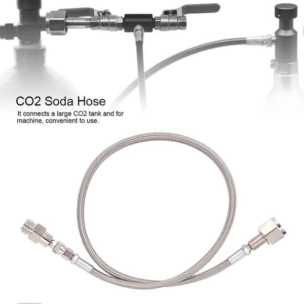 1m G1/2 Högtrycksslang CO2 till Extern CGA320 Tank Direkt Adapter (Silver)