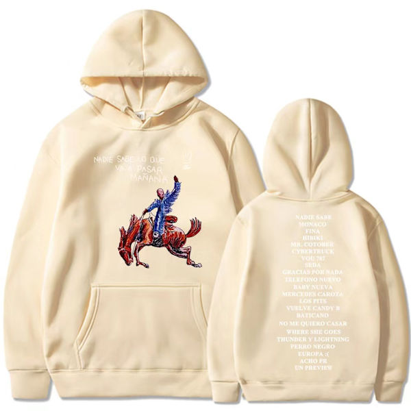 Ny Bad Bunny ny album Nadie Sabe Lo Que Va a Pasar Manana tröja perifer hoodie off white XL
