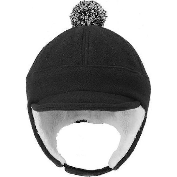 Småbarnsgutter Vinterlue med øreklaffer Baseballue Skygge Fleece