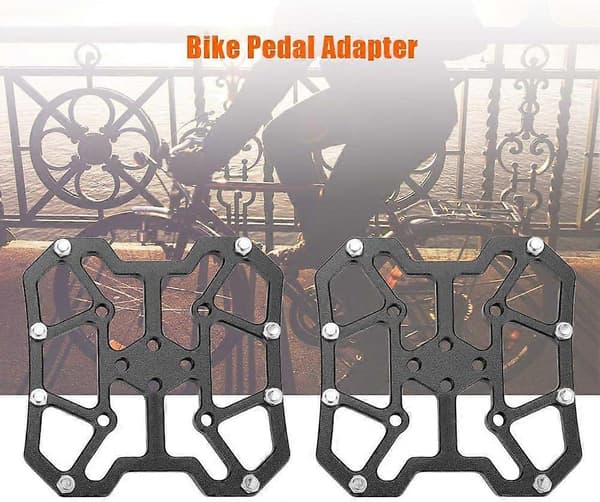 1 par SPD-pedaladapter -Pedalform- Plattformsadapter i aluminiumlegering för cykel för SPD (svart)