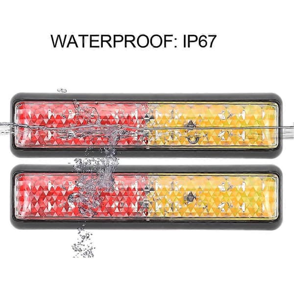 2 stk 24LED 6000K Vanntett Styring Brems Baklys Markeringslampe for Tilhengere Bobiler